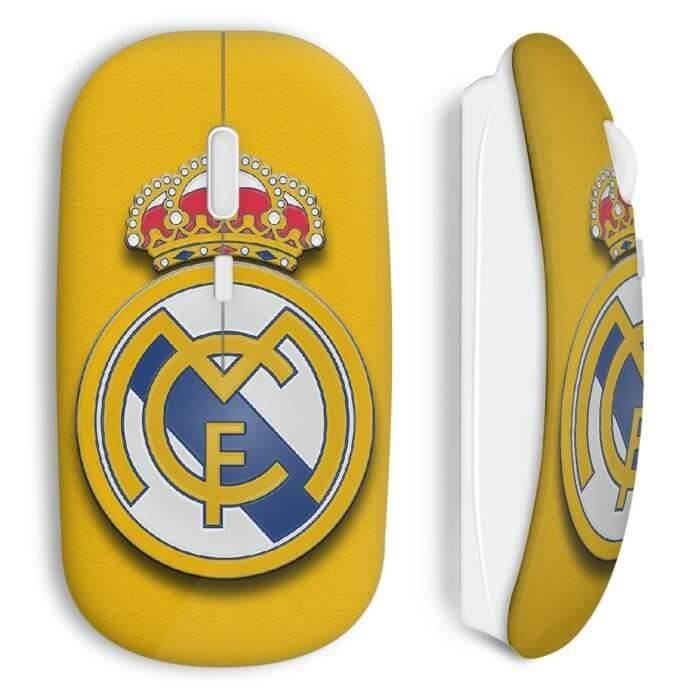 Souris Sans Fil - MANIACASE - Real Madrid - Jaune - Compatible Mac et PC - USB