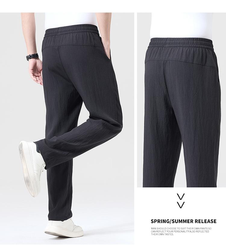 26 premium summer linen elastic waist casual straight leg pants made of Lyocell linen