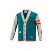 Puma Вязаный кардиган унисекс, зеленый, с V-образным вырезом, средней плотности, 537004-90