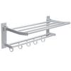 CANXING 2-tier Bathroom Towel Rack Holder Wall Mount Hotel Toilet Shower Organizer