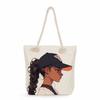 Multifunctional Black girl  Printed Thick Rope Shoulder Beach Bag 7581 KTB