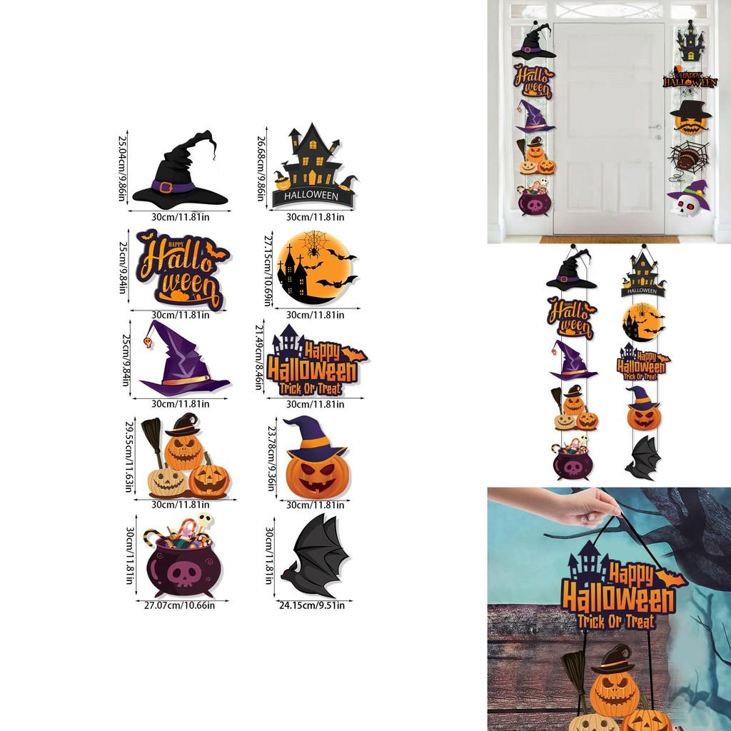 Halloween Festive Door Decoration With Bat Pumpkin Door Hanging For Scene