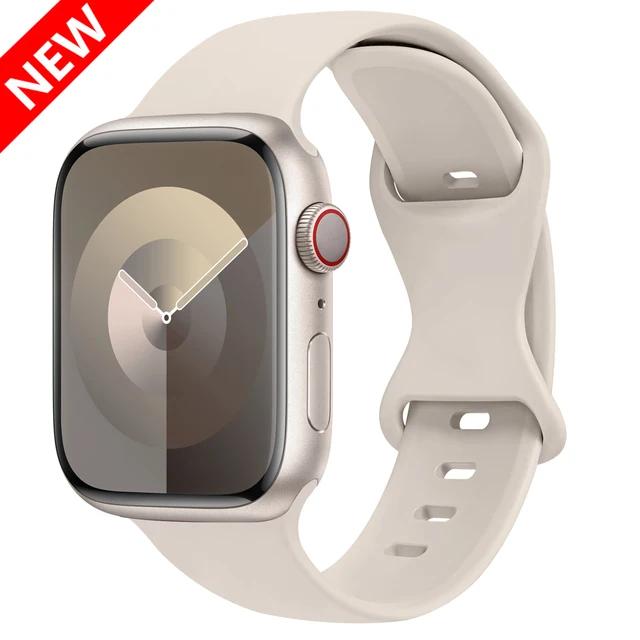 Силиконовый ремешок для apple watch band 44мм 45мм 49мм 41мм 38мм 42мм спортивный correa браслет iwatch series 3 6 7 8 9 ultra 2 se 40мм
