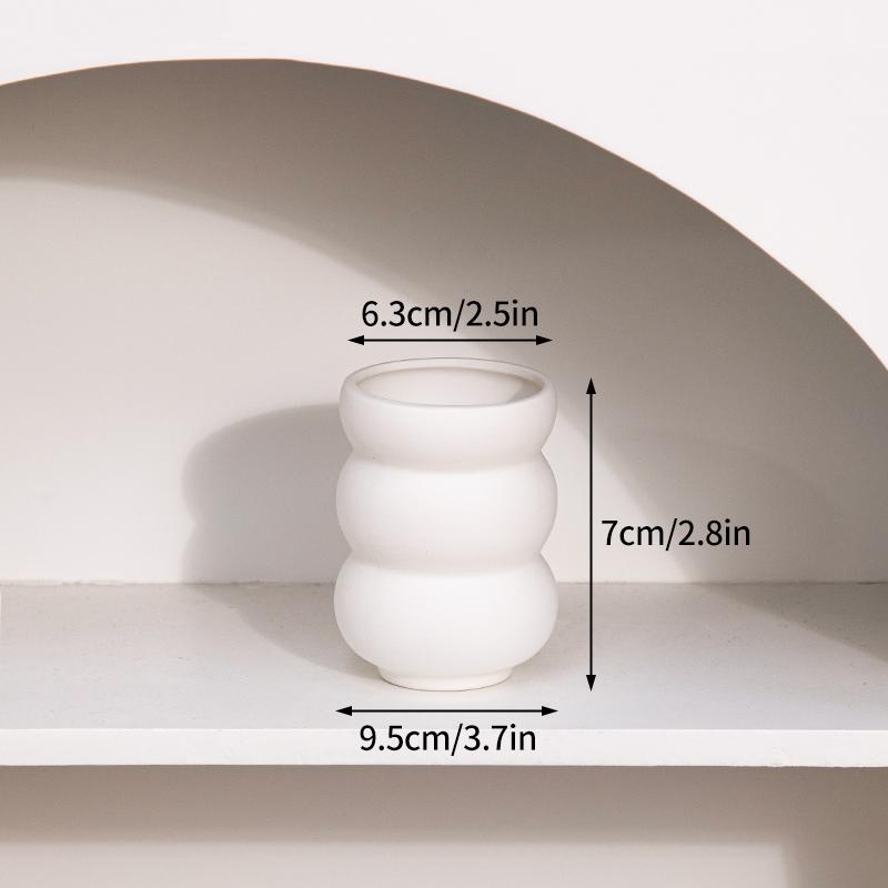 Nordic White Flower Vase Simple Flower Pot Storage Bottle Imitation Creative Flower Pot Home Wedding Decoration Ornament