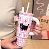 Водяная чашка Чашка-термос Девушки высокая ценность нержавеющая сталь Big Mac большая вместимость ледяная чашка сопровождающая