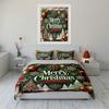 Christmas Tree and Reindeer Pattern Bedding Set (1 duvet cover, 2 pillowcases, duvet not included)