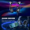 K9 Gaming Headset, Wired Over-Ear Headphones with Detachable Cat Ears, Noise Cancelling Microphone, RGB Backlight, Surround Sound for PC PS5 PS5 Xbox
