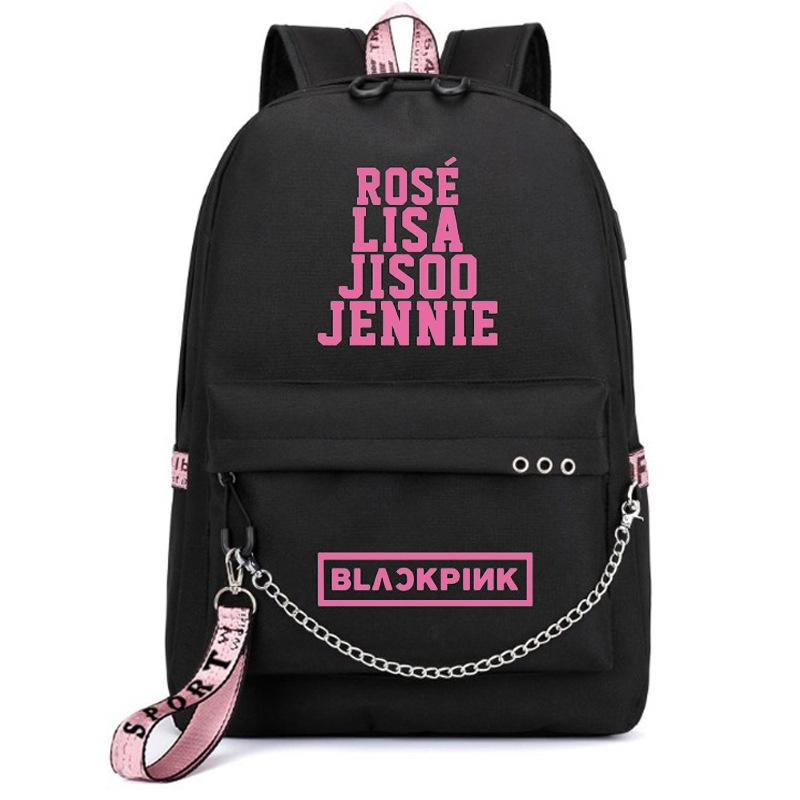 Stylish And Durable Blackpink-inspired Backpack For Students