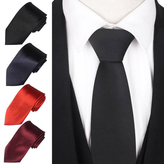 Solid Color Business Tie Formal Faux Silk Pointed Style Men Neckwear Business Trips Formal Event Necktie