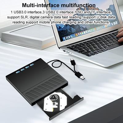Внешний оптический привод Blu-ray 7 в 1 USB 3.0 Type C с портом SD/TF CD/DVD/BD -/+RW проигрыватель Burner Writer Reader для ПК с ОС Windows