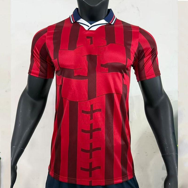 Vintage 1998 England Away Soccer Jersey Mens Short Sleeve Football Shirt Bamboo Fiber Sportswear
