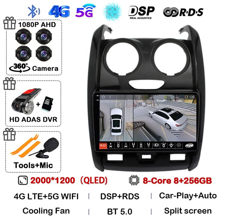 Android 14 Carplay Auto WIFI+4G для Renault Duster 2015 2016 2017 2018 2019 2020 Автомобильный радиоприемник GPS стерео мультимедийный плеер 2din DSP