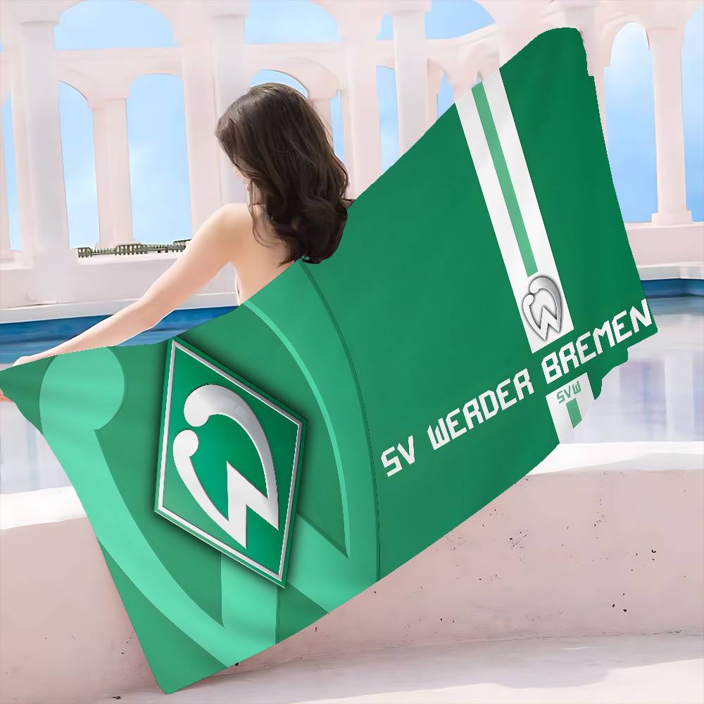 W-Werder B-Bremen Логотип Микрофибра Пляжное полотенце Впитывающее Быстросохнущее Мягкое Йога Плавание Курорт Альпинизм Полотенце
