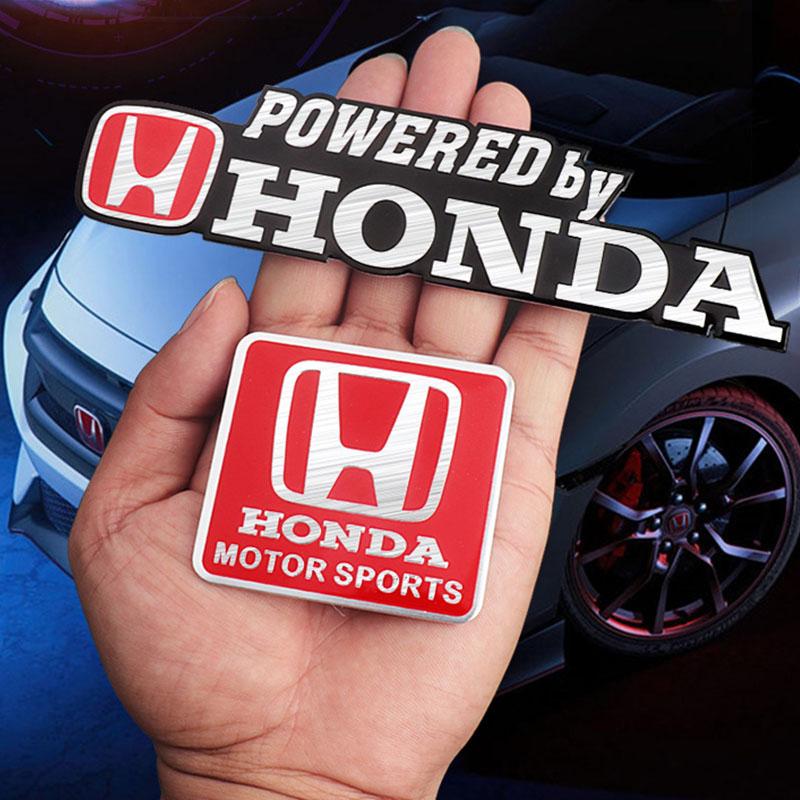 Car Body Aluminum Stickers Auto Logo Decorate Decals For Honda Civic Fit Jazz Accord Pilot CRV Odyssey Passport City Shuttle HRV ajj256
