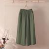 1PC Breathable Pants Cotton Linen Cropped Trousers Wide Leg Pants Straight Pants Loose With Pockets