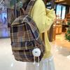 Autumn And Winter Vintage Plaid Schoolbag Female Senior High School Student Backpack