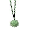 Imitation Hetian Jade Lotus Pendant Necklace for Women - White Jade Flower Blooming Wealth Design