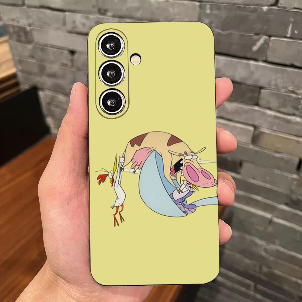 Cow And Chicken Cartoon Phone Case For Samsung S25 Edge S24 S23 S22 S21 S20 Ultra Plus Fe Galaxy A54 A53 A34 A25 A16 Silicon Cov