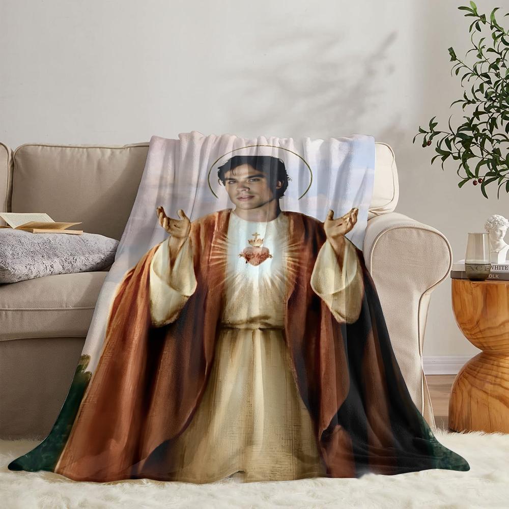 GUOYU Blanket Ddamon Salvatore Throw Soft Flannel Throw Summer Blanket Lightweight Cozy Nap Blanket for Sofa Bed Travel