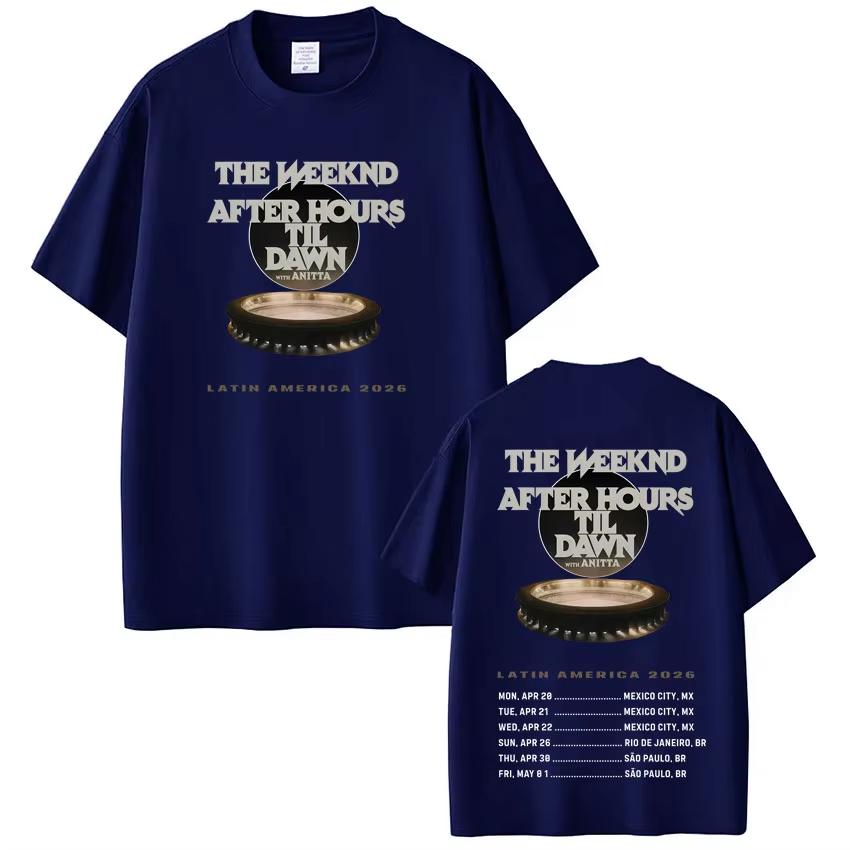 The Weeknd 2026 After Hours Til Dawn Tour Merch Unisex Gothic Punk Summer Casual Cotton Oversized Comfortable TShirt