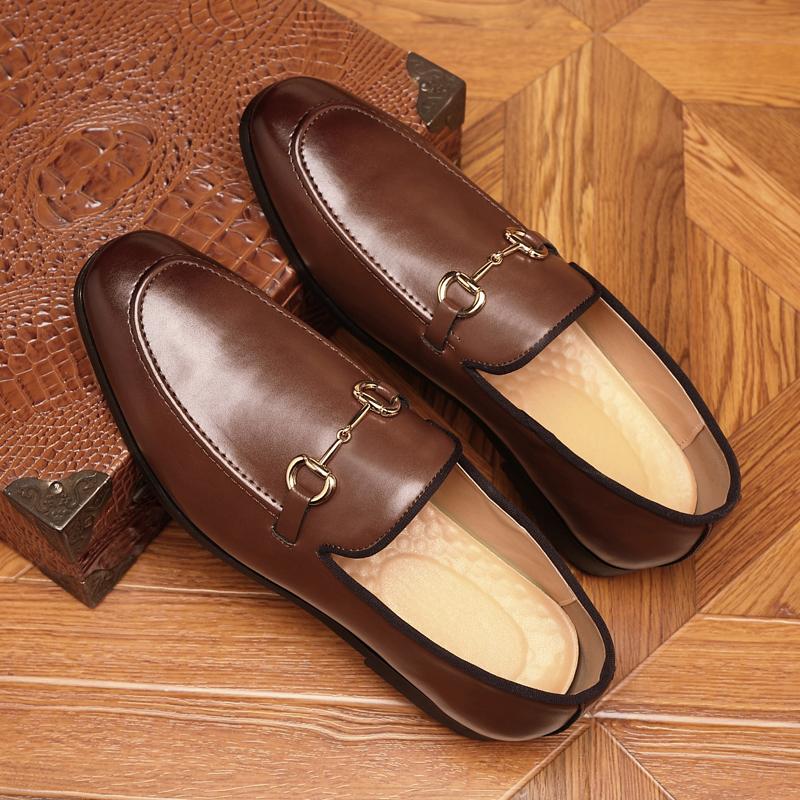 Модные мужские кожаные туфли на плоской подошве, удобные, износостойкие, популярная модель, классический винтажный британский деловой стиль
