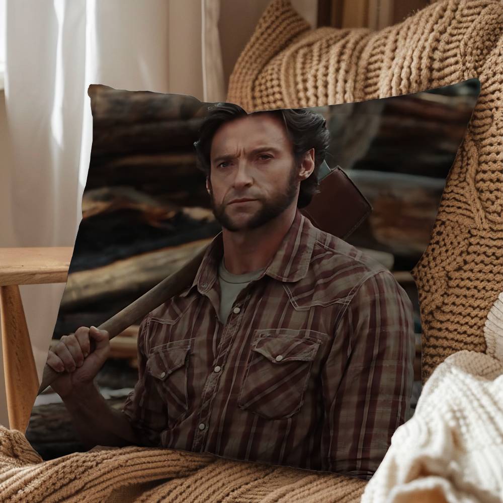 Like a wolf Hugh Jackman Print Throw Pillow Cover Square Cushion Case for Living Room Bedroom Decor