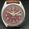 ВИНТАЖНЫЕ МУЖСКИЕ ЧАСЫ SEIKO 5 AUTOMATIC 6309A ЯПОНИЯ С ЦИФЕРБЛАТОМ БОРДОВОГО ЦВЕТА a701553-5 R206b-a701553