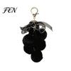Backpacks Accessory Plush Grape Keychain for Handbags, Fuzzy Cluster Bag Charm with Decorative Pendant Bow, Fluffy Ball Keyring and Purses Key Ring