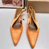 Модные женские летние босоножки на высоком каблуке с острым носком, элегантные шелковые слинги на ремешке сзади, туфли-мюли с мелким вырезом для вечеринок для леди