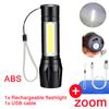 Portable LED Flashlight XPE COB Flashlight with 3 Modes Rechargeable Zoom Flashlight Light Waterproof Camping Light