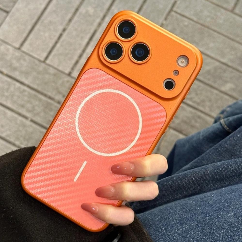 Magnetic Carbon Fiber Phone Case For For Iphone 17 1 14 13 16 17 Pro Max Plus Official Wireless Charge Protector Cover