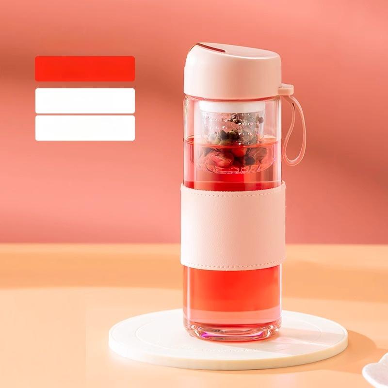 GIANXI 450ml Portable Transparent Glass Cup Household Drinkware Coffee Mug With Lid Beverage Coffee Cups Coffeeware Teaware