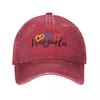 Vintage Venezuela Flag Baseball Cap Unisex Women Distressed Washed Snapback Hat Venezuelan Sandwich Outdoor Running Golf Caps Hat
