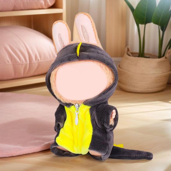 Одежда для кукол 17 см, комбинезон с капюшоном динозавра, многоцветный плюшевый домашний комплект, мультяшный наряд для куклы для творческой игры и обмена в социальных сетях