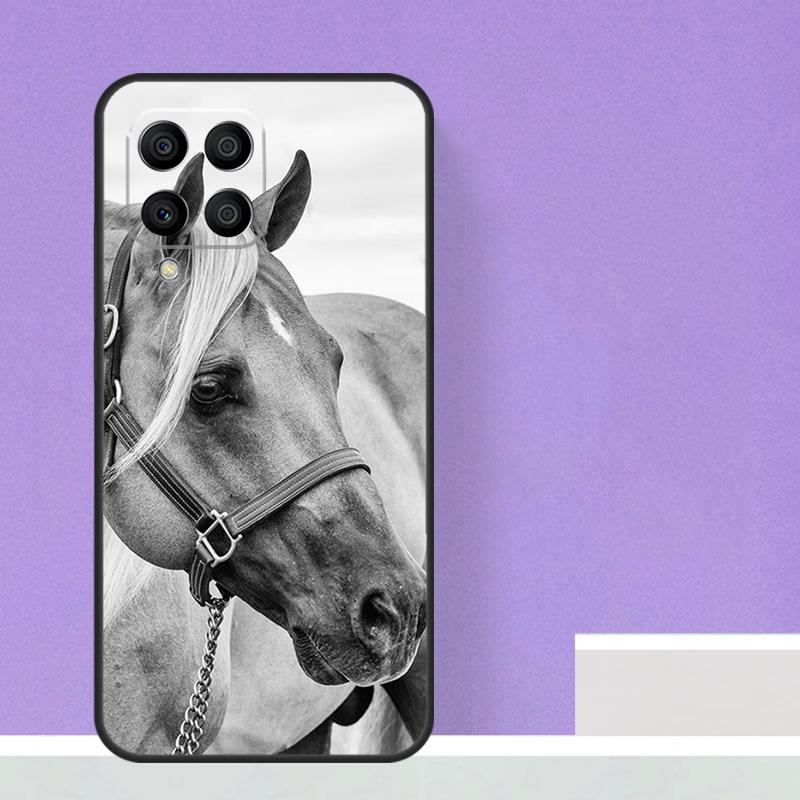 Черный Белый Лошадь Для Samsung Galaxy M12 M32 M52 M14 M34 M54 M21 M51 M31 M30s M20 M15 M55 M13 M33 M53 Чехол