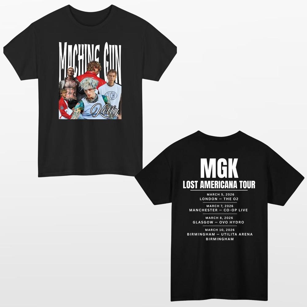 MGk Lost Americana Tour Style T Shirt Front Back Music Inspired Tee Unisex