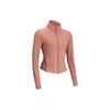 Solid Color Stand Collar Zip Casual Long Sleeve Jacket Women Jackets Pink 1379157-696