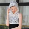 Women Fake Collar Hooded Sleeveless See-through Embroidery Lace Flower Fake Hoodie Hat Sweatshirt Accessory
