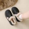 Women's Off-White Fuzzy Cotton Slip-On Loafers: Thick-Soled, Velvet-Lined Winter Snow Boots