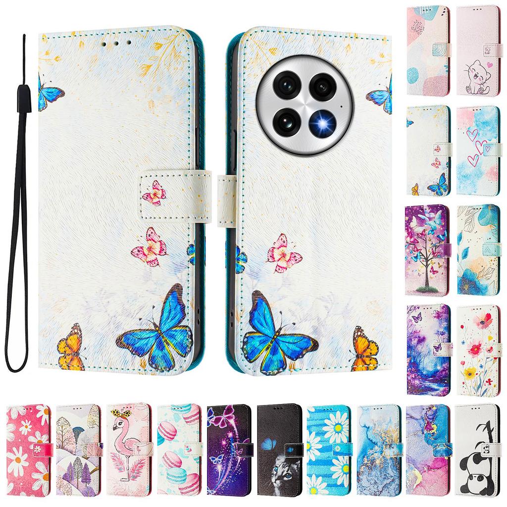 Роскошный окрашенный кожаный чехол-кошелек Butterfly Family из искусственной кожи в стиле книги для Oneplus 9R, 8T, Nord CE2 5G, Nord 2T, Nord N300, Oneplus 11 12...