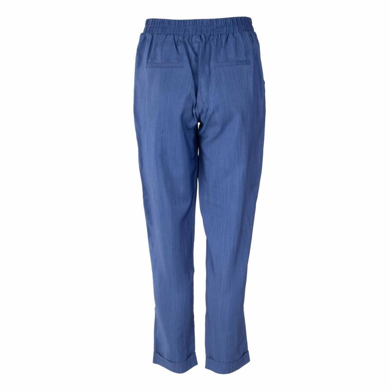 Женские синие эластичные брюки свободного кроя с задними карманами РОЗОВЫЕ