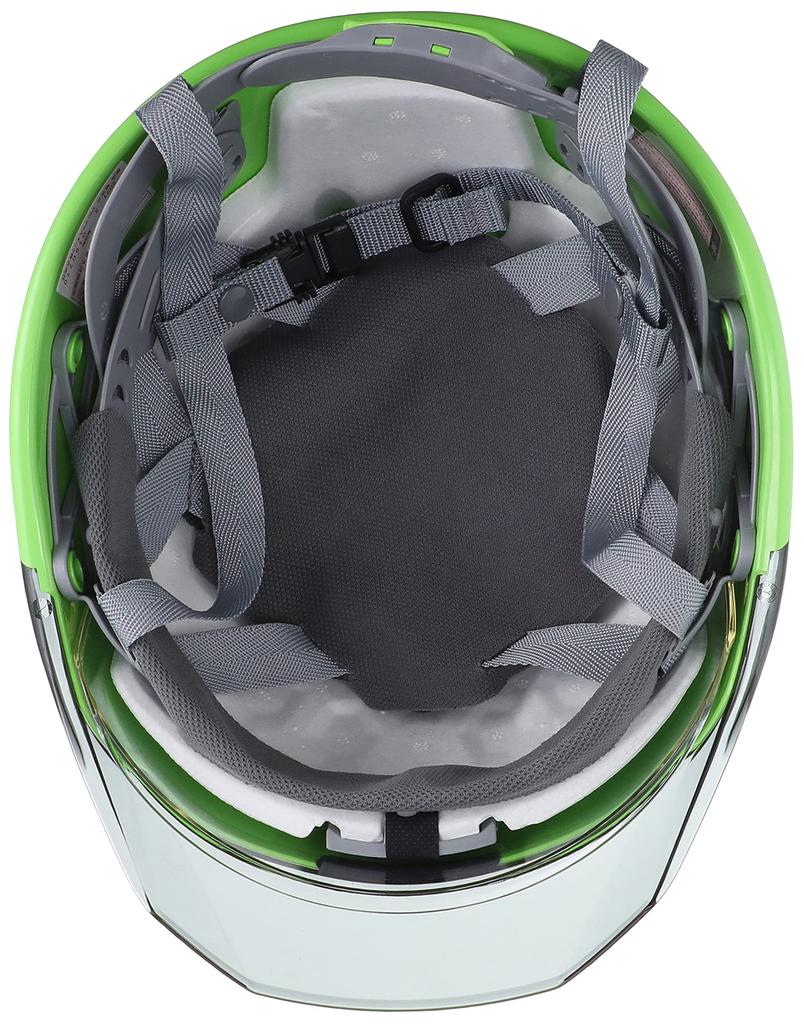 DIC Plastics Helmet with Clear Protective and Styrofoam Fresh AA11EVO-CSW Vents, Peak, Shield, Liner, Green/Smoke (AA11-CSW-HA6E2-A11-FGR-S)