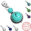 925 Sterling Silver Pendant Women Gemstone Handmade Jewelry Engagement Gift Blue Green Purple Copper Turquoise Pearl Lapis Mother Of Pearl Solitaire