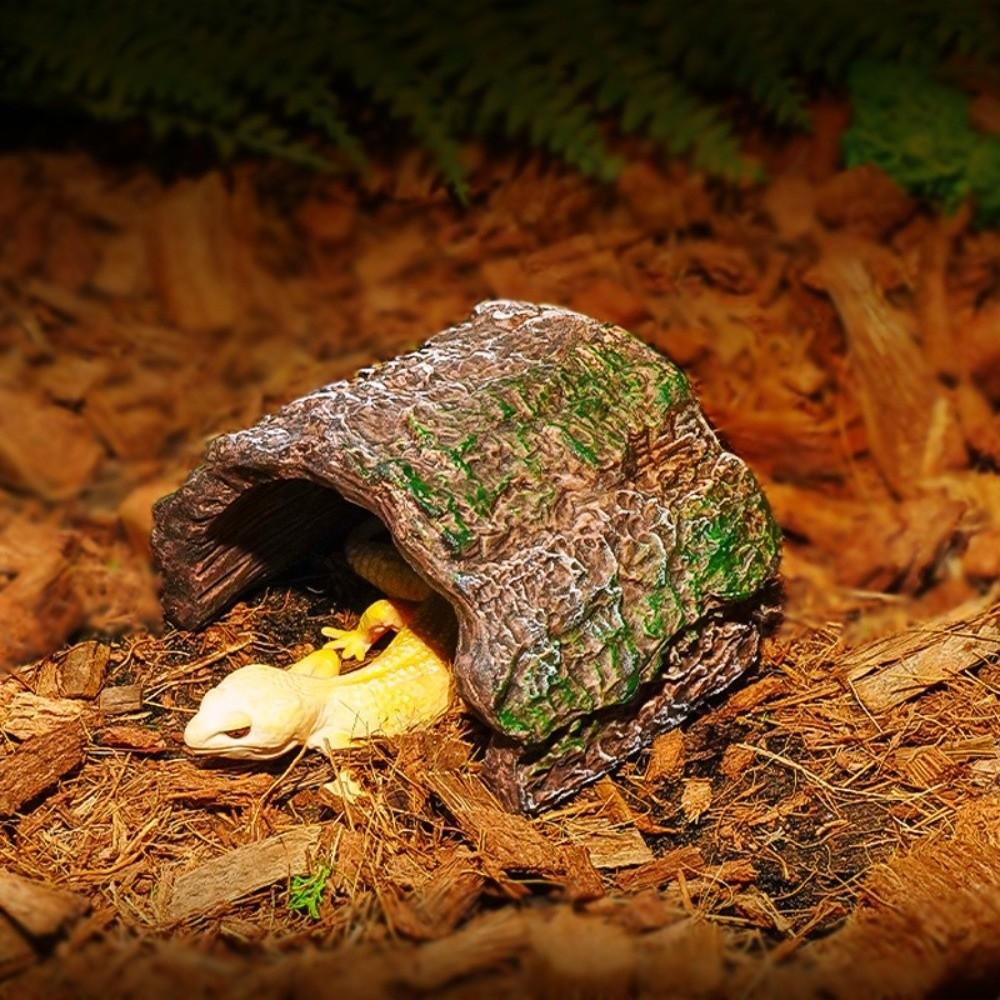 Simulation Tree Hole Shelter Escape Cave Lizard Hideaway Shelter Reptile Cave Terrarium Decoration