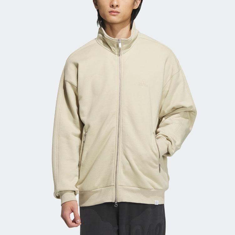 Adidas Сплошной цвет с воротником-стойкой и полной молнией, спортивная куртка, мужская верхняя одежда, лугово-коричневый IK3463