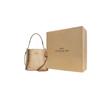 Coach Mollie Bucket Classic Monogram Snap Closure Faux Leather Bucket Bag Women bags Khaki CA582-IMNLJ