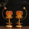2pcs Lantern Lotus Shaped Flower Simulated Candlestick Ancestral Hall Supplies Pray for Auspiciousness Temple Home Decoration