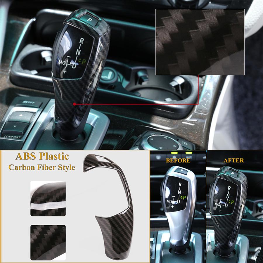 For BMW 1 2 3 5 7 Series X3 X5 X6 Carbon Fiber Look ABS Gear Shifter Cover Trim