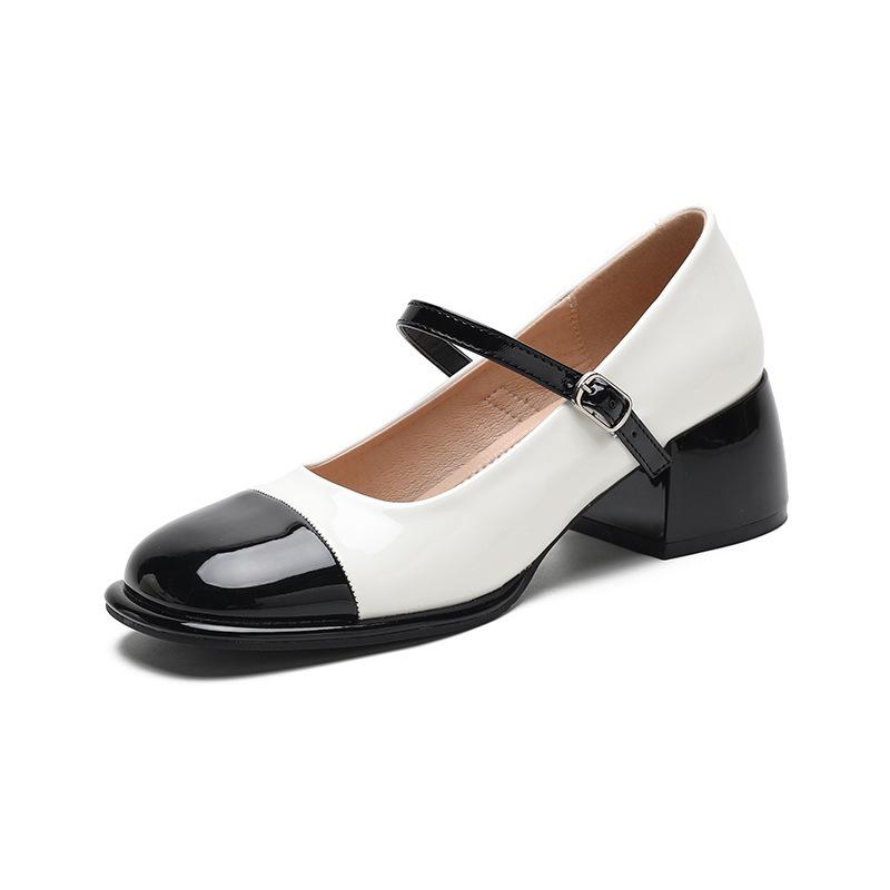 Кожаные балетки для женской обуви Хуэйчжоу Su Yinyin однотонные туфли-лодочки женские весенние новые корейская версия на высоком каблуке