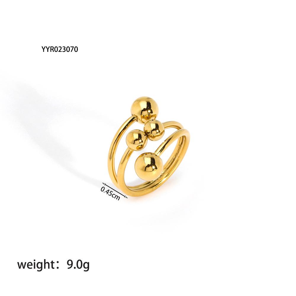 Женское легкое роскошное простое стильное кольцо, персонализированное, из нержавеющей стали, креативный дизайн, золотое кольцо с шариком, циркониевое кольцо для женщин, украшения, забавные подарки